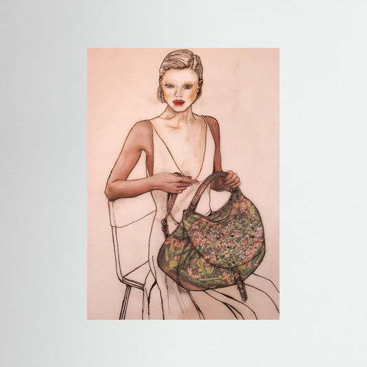 LADY WITH DIAMANTE BAG - 2021