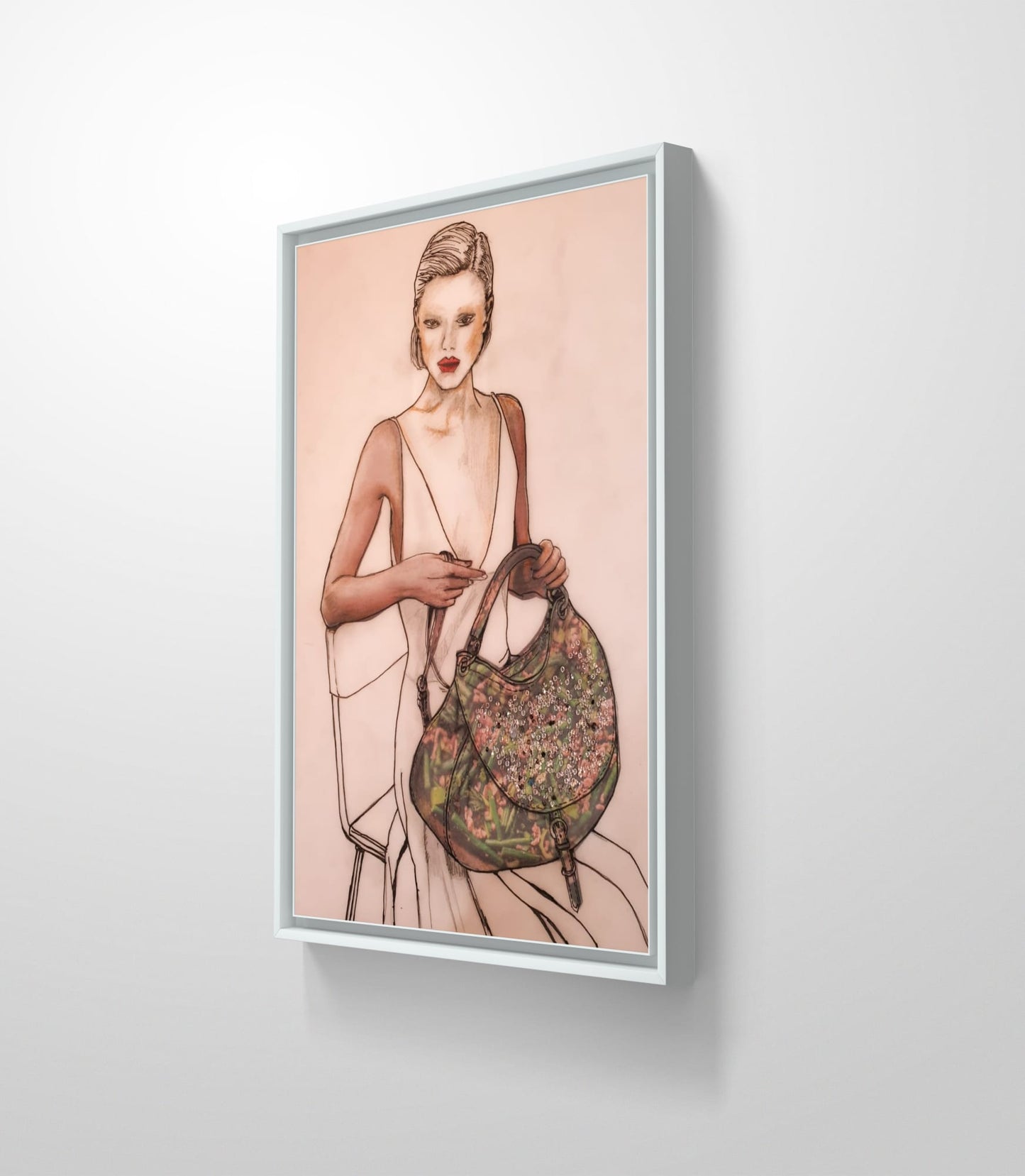 LADY WITH DIAMANTE BAG - BY AKABEBRESE