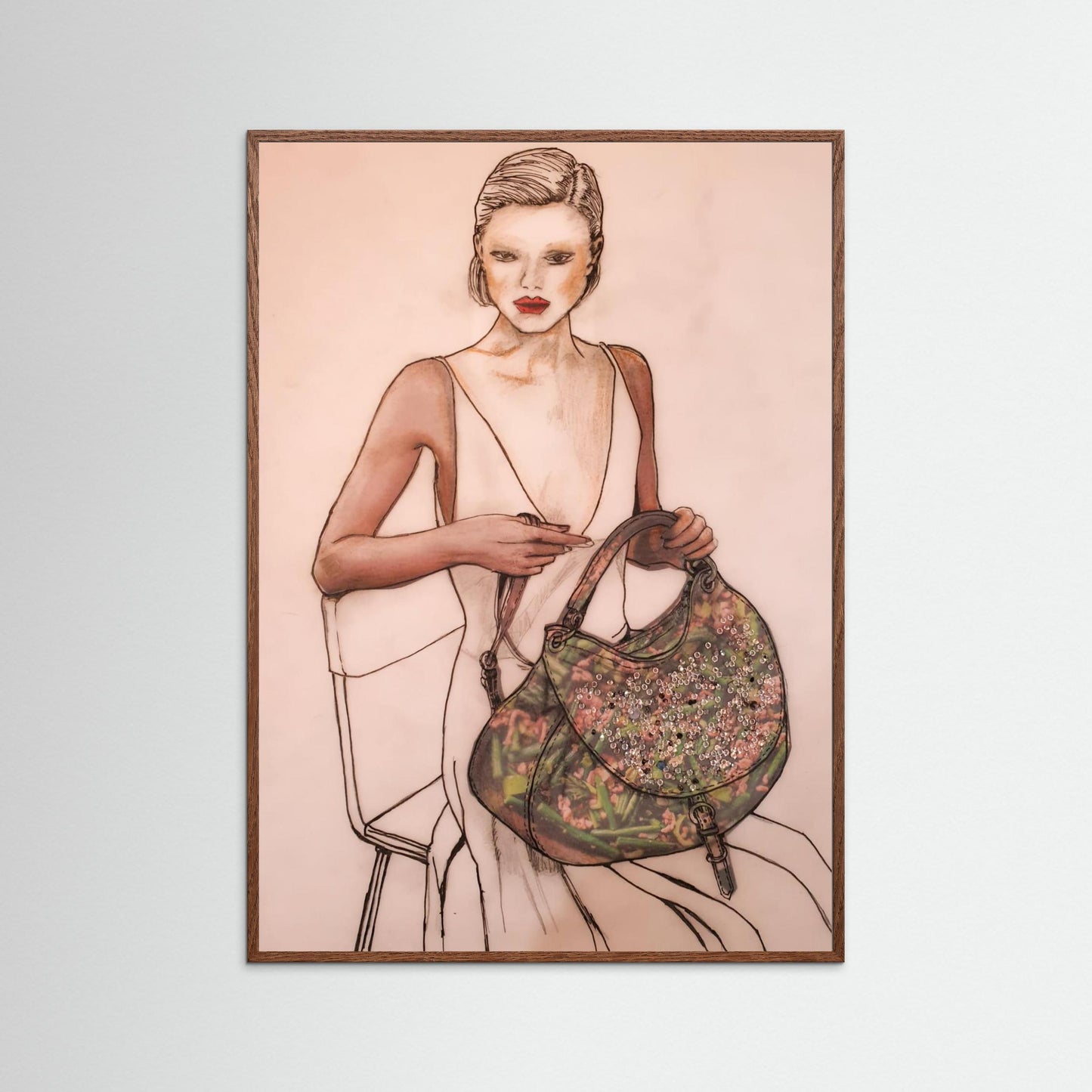 LADY WITH DIAMANTE BAG - 2021