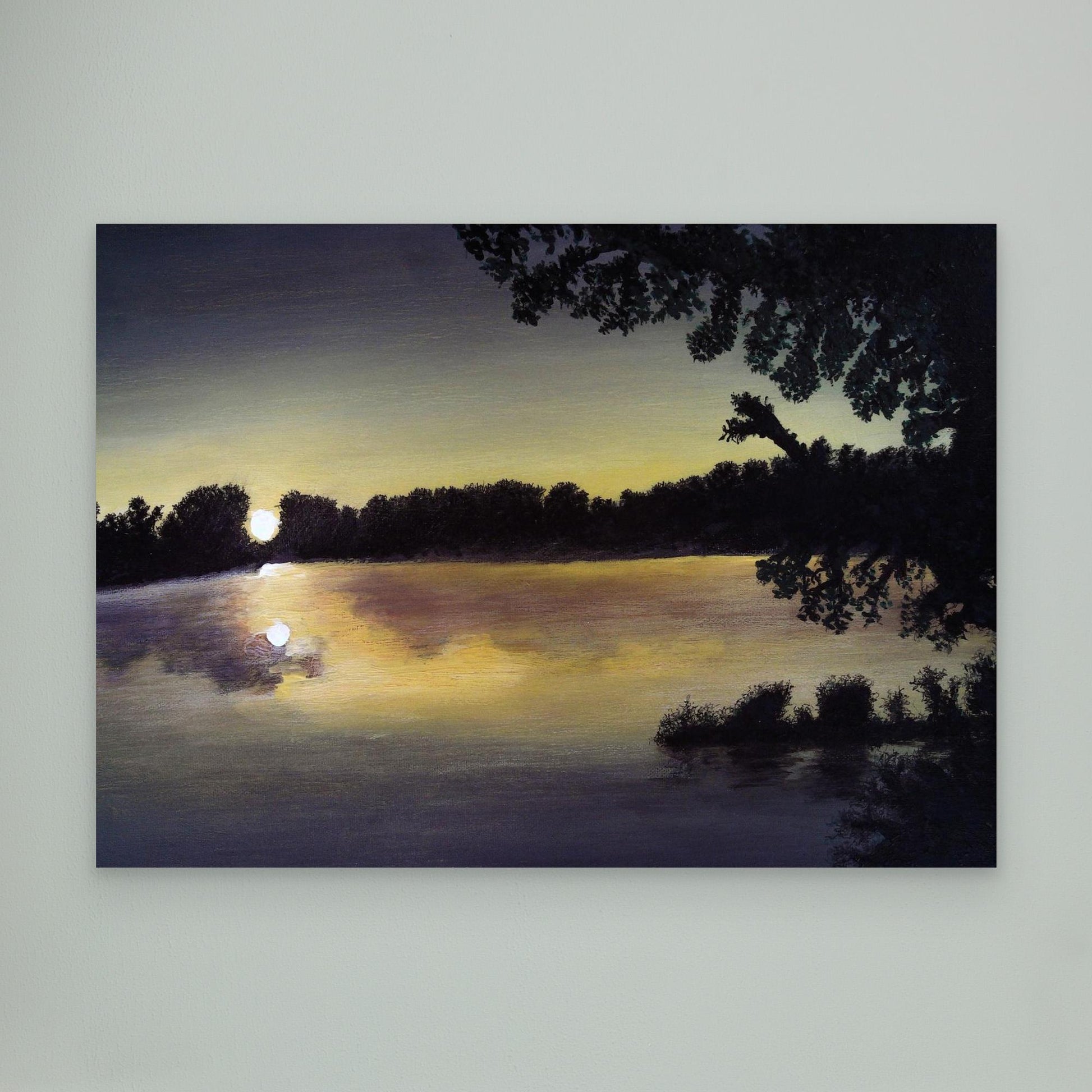 RESIZED - MOONLIGHT ACROSS THE LAKE - 2024 - by AKABEBRESE 