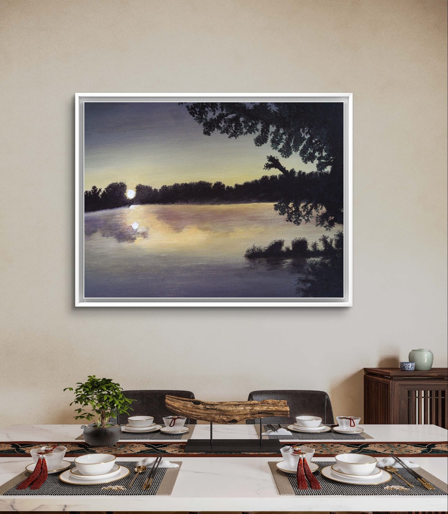 MOONLIGHT ACROSS THE LAKE - by AKABEBRESE