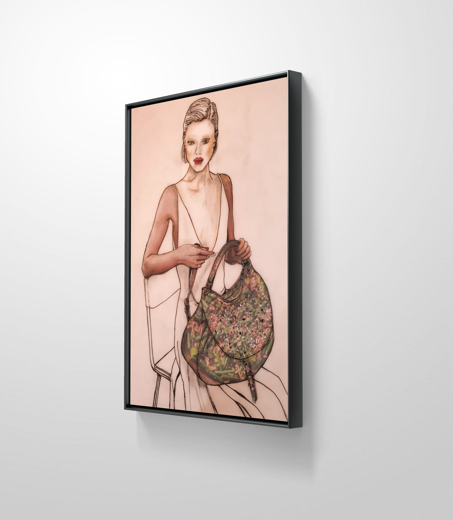 LADY WITH DIAMANTE BAG - BY AKABEBRESE