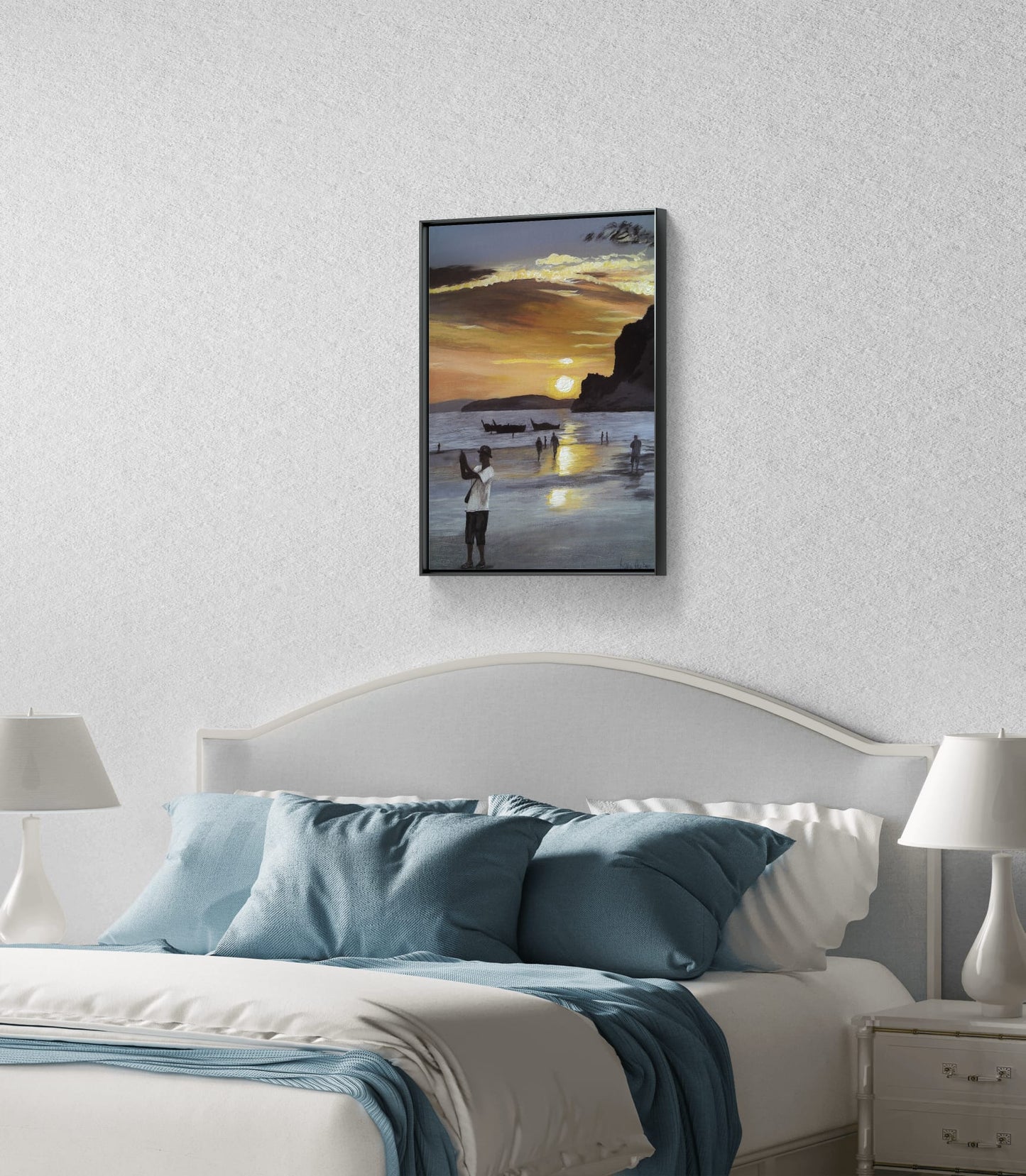 Stunning sunset over Ao Nang Beach - by AKABEBRESE, perfect for adding vibrancy to your decor.